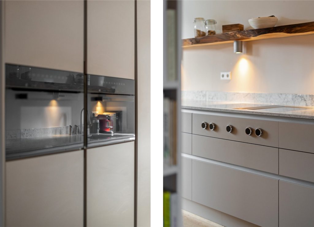 Gedetailleerde keukenontwerp: modern interieur met vakkundig afgewerkte keukenkasten en installatiewerk door Bouwvorm